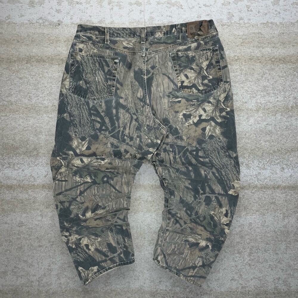 Vintage 90s Wrangler Mossy Oak Camo Jeans 38x30 Baggy Woodland Double Knees